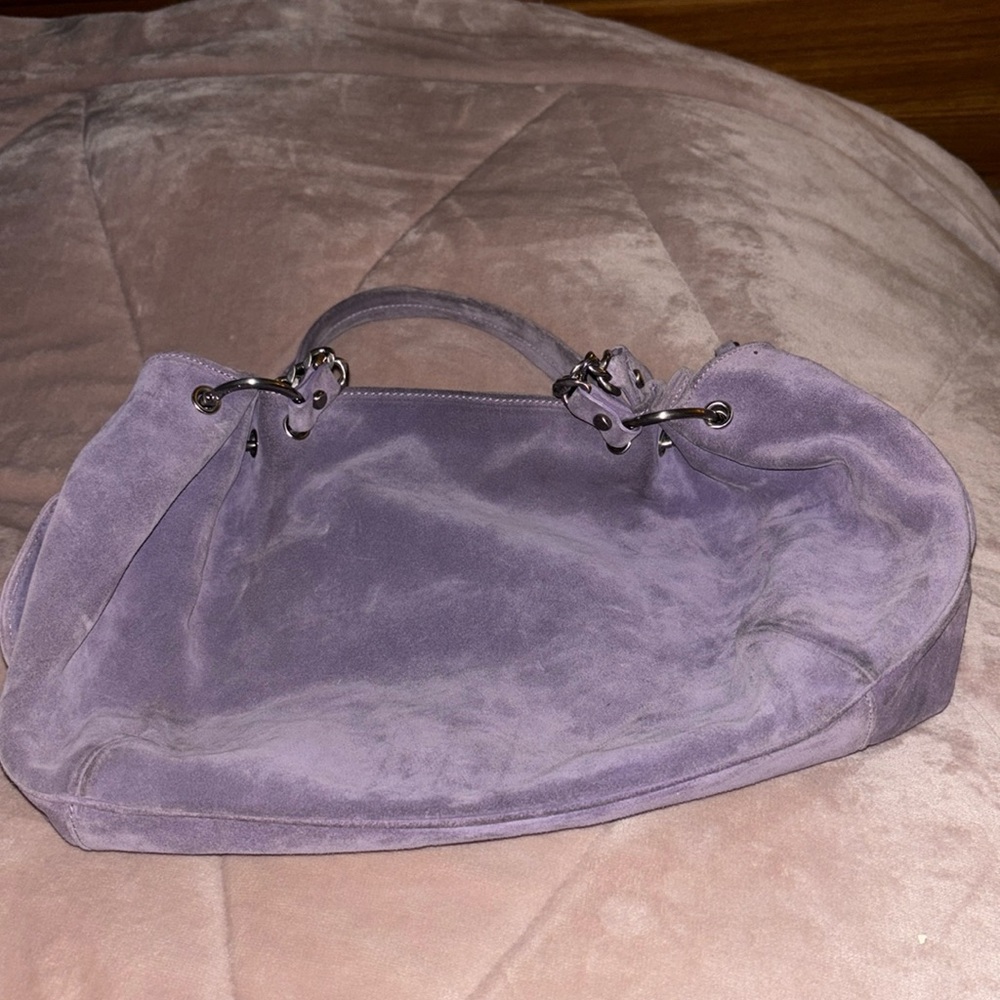 Juicy Couture Lavender Suede Shoulder Bag